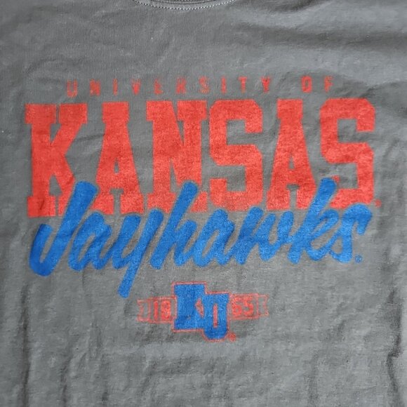NWT MV Sports NCAA University of Kansas Jayhawks 1865 Gray Size XL Short Sleeve - Picture 4 of 7